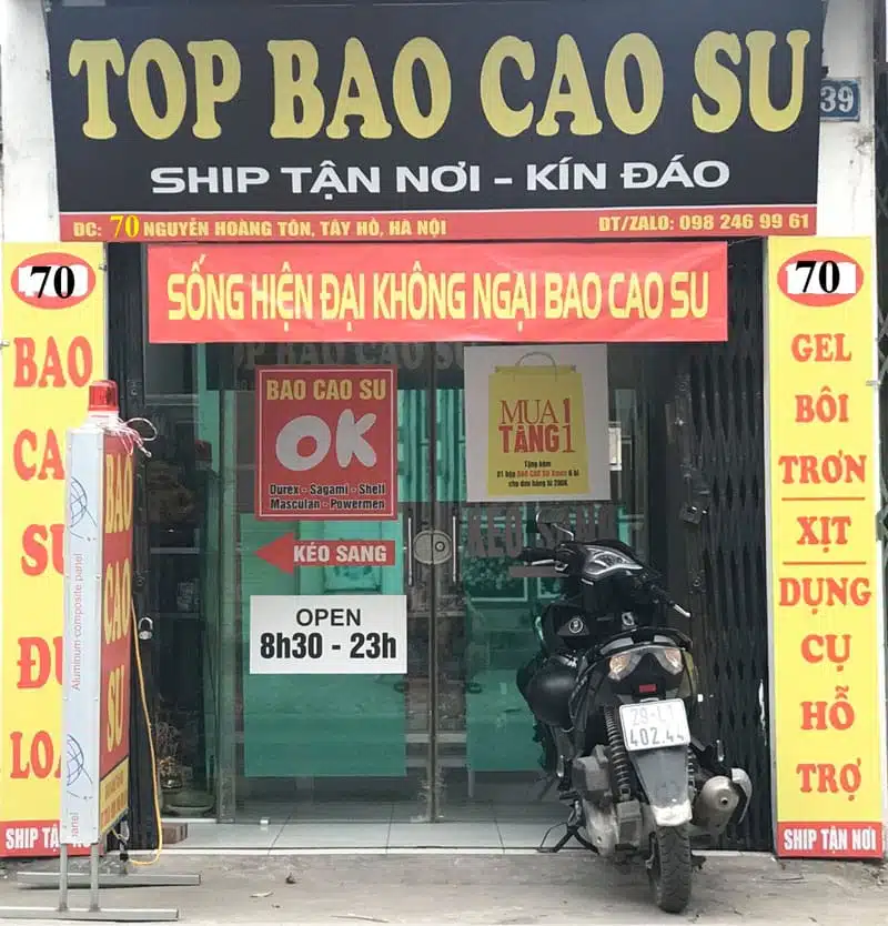 Tổng hợp các cửa hàng bán bao cao su, đồ chơi tình dục uy tín tại Hà Nội