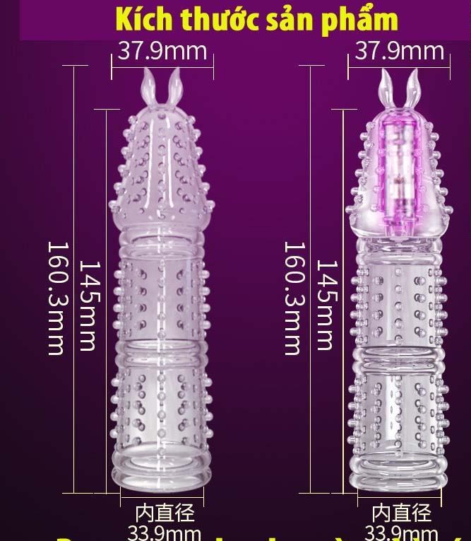 Bao cao su trong suốt Donzen có gai và máy rung 4