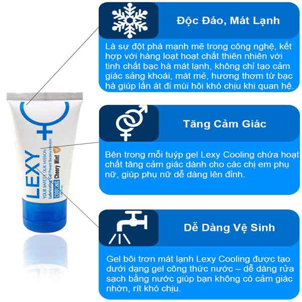 Gel bôi trơn làm mát Lexy tăng khoái cảm