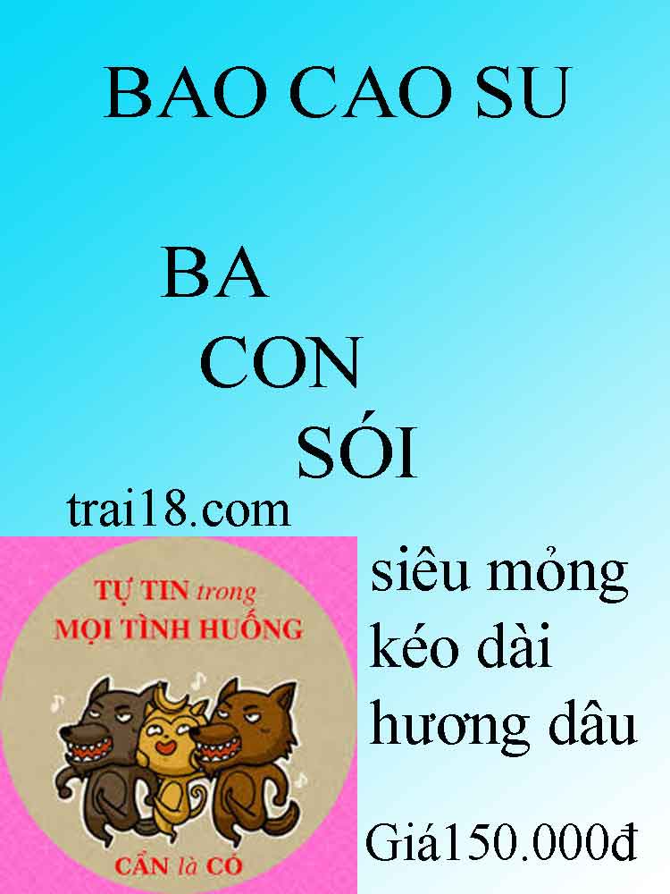 Giá bao cao su 3 con sói